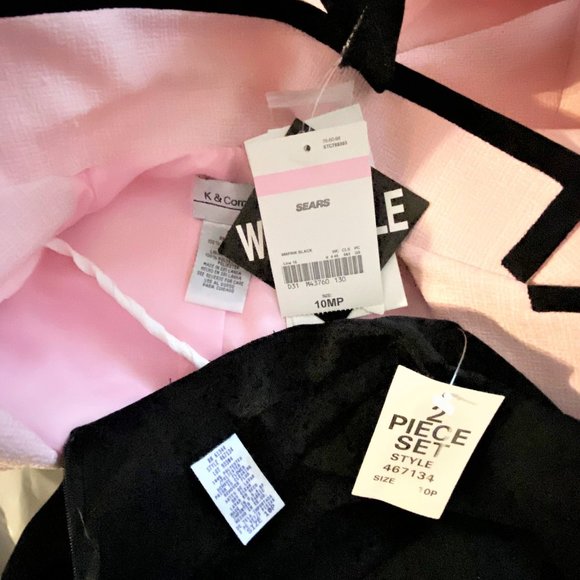 NWT Sz 10P K & Company Pink/Black Pantsuit Set - Picture 7 of 7